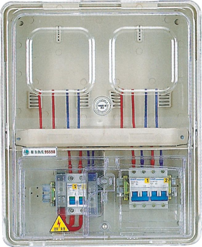 2 positions apprêtent boîte montée de mètre électrique avec la porte transparente de PC